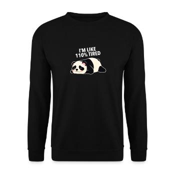 I'm Like 110% Tired - Cute Panda - Unisex Sweatshirt - black - Front - Alina (178cm) & Michal (187cm)