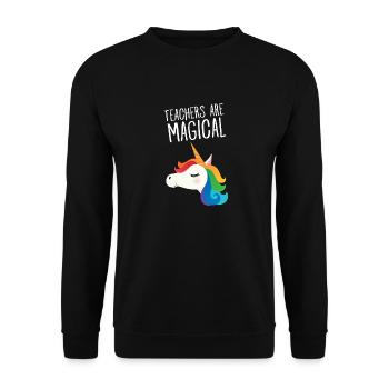 Teacher Are Magical - Cool Gift - Unisex Pullover - Schwarz - Vorne - Alina (178cm) & Michal (187cm)