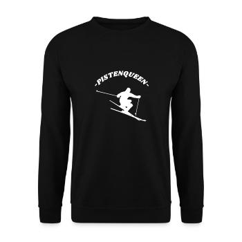 Pistenqueen Skifahren T-Shirt Geschenk - Unisex Pullover - Schwarz - Vorne - Alina (178cm) & Michal (187cm)