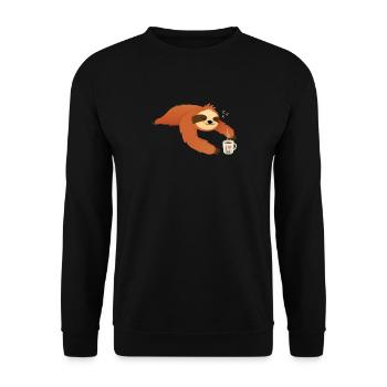 Sloth Love Coffee - Unisex Sweatshirt - black - Front - Alina (178cm) & Michal (187cm)
