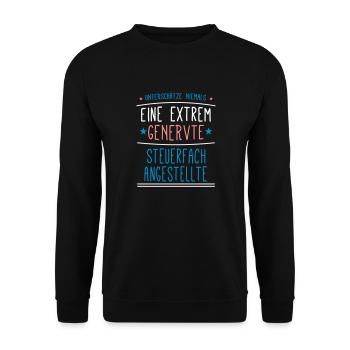 Steuerfachangestellte Beruf - Geschenk - Unisex Pullover - Schwarz - Vorne - Alina (178cm) & Michal (187cm)