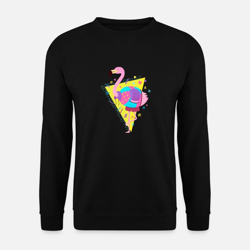 80s Style Flamingo - Unisex Sweatshirt - black