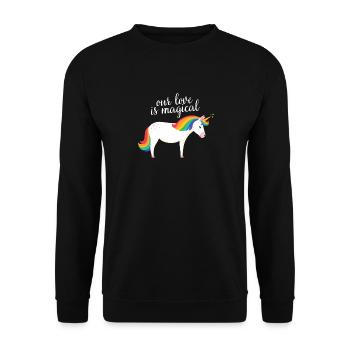 Our Love Is Magical - Unisex Sweatshirt - black - Front - Alina (178cm) & Michal (187cm)