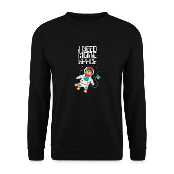 I Need More Space - Otter Illustration - Unisex Sweatshirt - black - Front - Alina (178cm) & Michal (187cm)