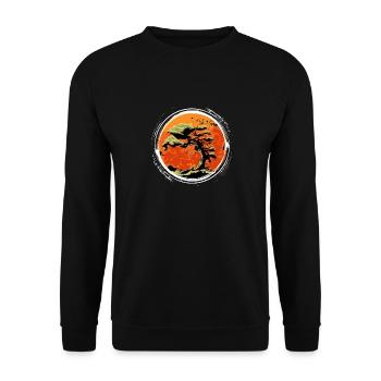 Yin Yang Bonsai Tree Japan Buddha Zen Gift - Unisex Sweatshirt - black - Front - Alina (178cm) & Michal (187cm)