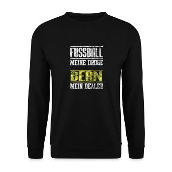 Bern Fußball Club Fan Shirt Design als Geschenk - Unisex Pullover - Schwarz - Vorne - Alina (178cm) & Michal (187cm)