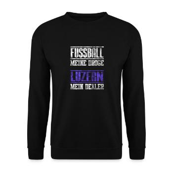 Luzern Fußball Fussball Fan Shirt Geschenk Design - Unisex Pullover - Schwarz - Vorne - Alina (178cm) & Michal (187cm)
