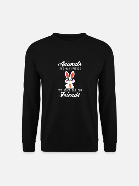 Süßer Hase Vegan Vegetarier Tiere World Vegan Day - Unisex Pullover - Schwarz