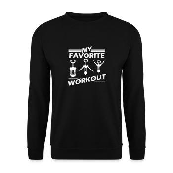 Mon cadeau préféré Workout Wine T Shirt - Sweat-shirt Unisexe - noir - Devant - Alina (178cm) & Michal (187cm)