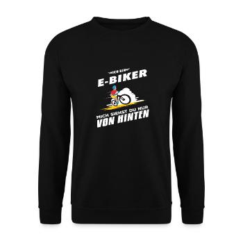 E-Bike Pedelec E Biker Bicycle E Bike Gift - Unisex Sweatshirt - black - Front - Alina (178cm) & Michal (187cm)