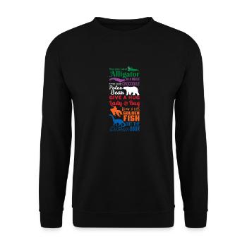 See you later Alligator Shirt Tierfreunde Geschenk - Unisex Pullover - Schwarz - Vorne - Alina (178cm) & Michal (187cm)