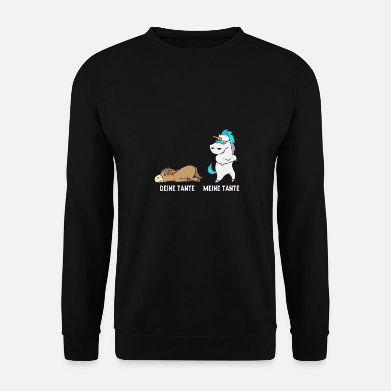 Einhorn Pferd Deine Tante Meine Tante Geschenk DE - Unisex Pullover - Schwarz
