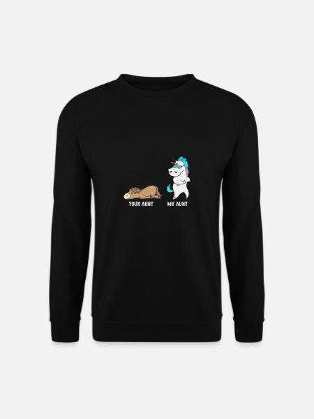 Einhorn Pferd Deine Tante Meine Tante Geschenk EN - Unisex Pullover - Schwarz