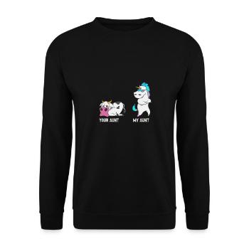 Unicorn Cow Your Aunt My Aunt Gift EN - Unisex Sweatshirt - black - Front - Alina (178cm) & Michal (187cm)