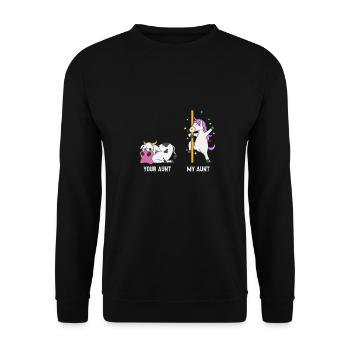 Vache de licorne Votre tante Mon cadeau de tante FR - Sweat-shirt Unisexe - noir - Devant - Alina (178cm) & Michal (187cm)