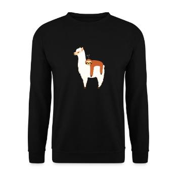 Sloth Sleeping On Alpaca - Sweat-shirt Unisexe - noir - Devant - Alina (178cm) & Michal (187cm)