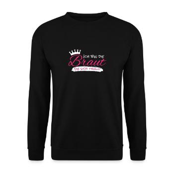 Braut Die Sich Traut Junggesellenabschied Heiraten - Unisex Pullover - Schwarz - Vorne - Alina (178cm) & Michal (187cm)