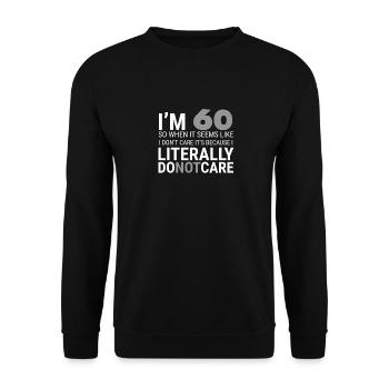 Ich bin 60 Jahre alt Geburtstagsgeschenk - Unisex Pullover - Schwarz - Vorne - Alina (178cm) & Michal (187cm)