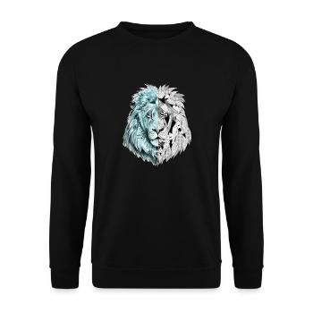 A beautiful lion with an interesting pattern - Unisex Sweatshirt - black - Front - Alina (178cm) & Michal (187cm)