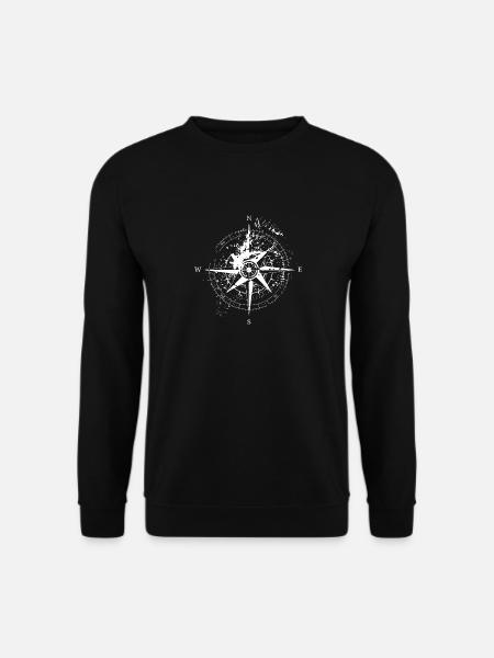 Himmelsrichtungen Landkarte Weltkarte Kompass - Unisex Pullover - Schwarz