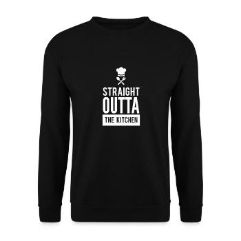 Straight Outta the Kitchen Funny Cool T-Shirt - Unisex Sweatshirt - black - Front - Alina (178cm) & Michal (187cm)