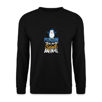 Penguin is My Spirit Animal Cute T-Shirt - Unisex Sweatshirt - black - Front - Alina (178cm) & Michal (187cm)