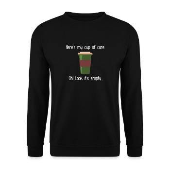 Kaffee To-Go Keine Lust auf Menschen - Unisex Pullover - Schwarz - Vorne - Alina (178cm) & Michal (187cm)