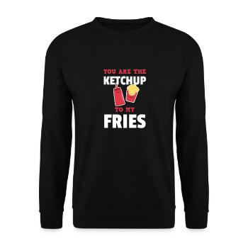 The Ketchup to My Fries Cute Couples T-Shirt - Unisex Sweatshirt - black - Front - Alina (178cm) & Michal (187cm)