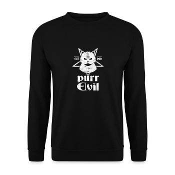 Satanic Cat Purr Mal Pentagramme 666 athée - Sweat-shirt Unisexe - noir - Devant - Alina (178cm) & Michal (187cm)
