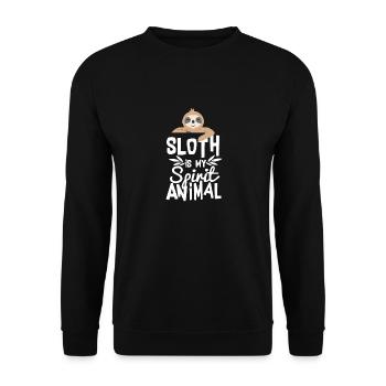 Perfect Sloth is My Spirit Animal T-shirt - Unisex Sweatshirt - black - Front - Alina (178cm) & Michal (187cm)