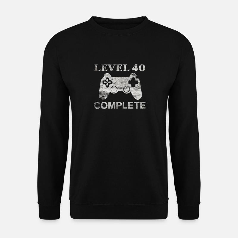 40 Jahre - 40. Geburtstag Level 40 Complete Shirt - Unisex Pullover - Schwarz