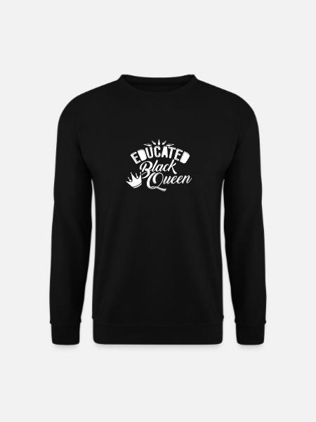Educated Black Queen African American Pride Shirt - Unisex Pullover - Schwarz