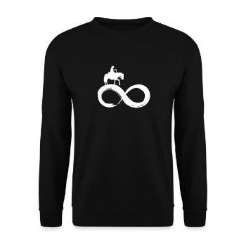 Infinity Westernreiten Westernpferd Trail Quarter - Unisex Pullover - Schwarz - Vorne - Alina (178cm) & Michal (187cm)