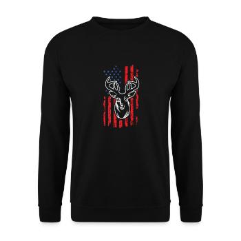 Chasse au cerf - Sweat-shirt Unisexe - noir - Devant - Alina (178cm) & Michal (187cm)