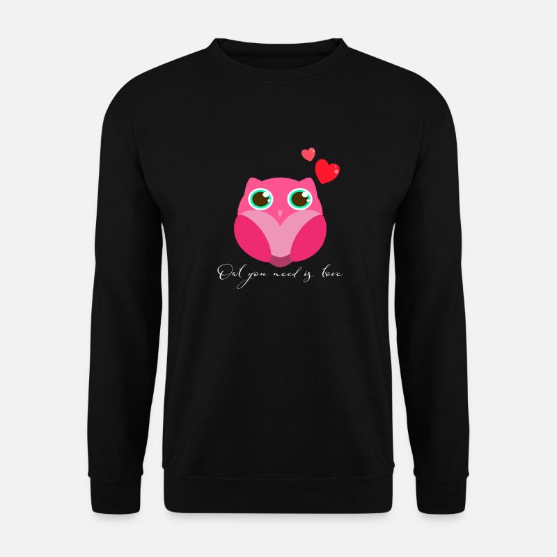 Eule Uhu - Unisex Pullover - Schwarz