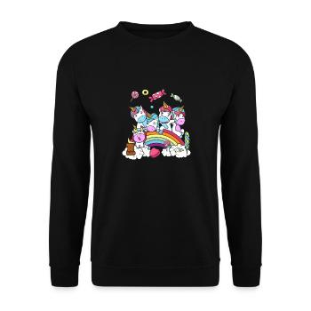 Cadeau d'anniversaire Licorne Fête Fille - Sweat-shirt Unisexe - noir - Devant - Alina (178cm) & Michal (187cm)