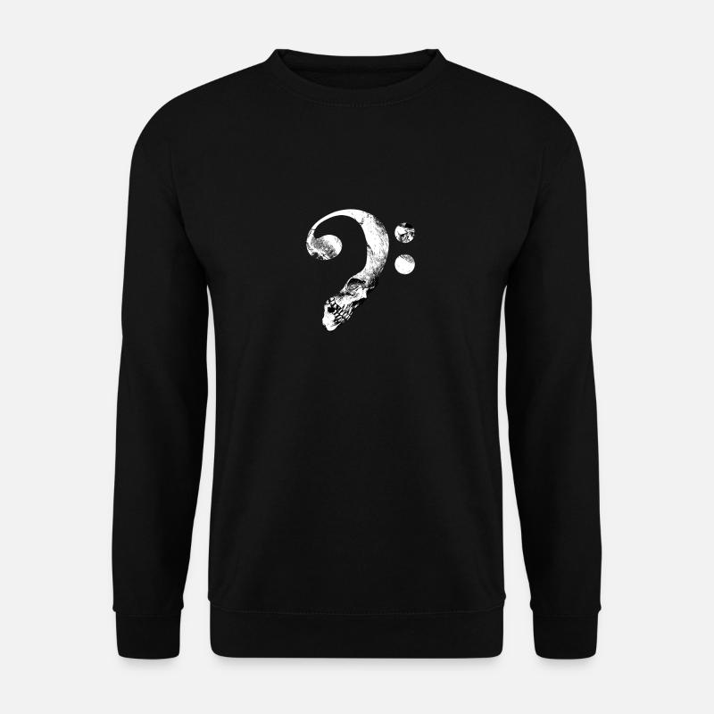 Bass Clef Skull - Unisex Sweatshirt - black