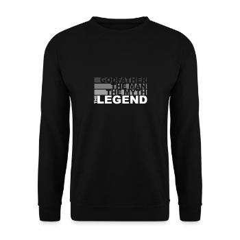 Parrain - L’Homme, Le Mythe, La Légende - Sweat-shirt Unisexe - noir - Devant - Alina (178cm) & Michal (187cm)
