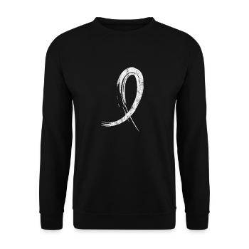 Krebs Schleife Krankheit Geschenk - Unisex Pullover - Schwarz - Vorne - Alina (178cm) & Michal (187cm)