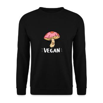 Vegan Mushroom Fungi Shirt for Vegans - Unisex Sweatshirt - black - Front - Alina (178cm) & Michal (187cm)