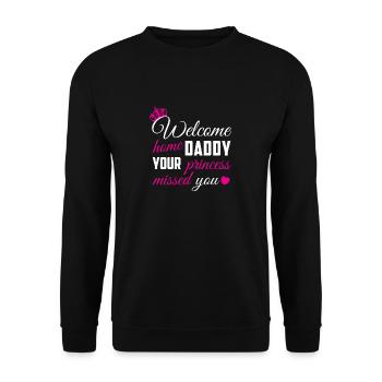 Bienvenue à la maison papa cadeau princesse chemise - Sweat-shirt Unisexe - noir - Devant - Alina (178cm) & Michal (187cm)
