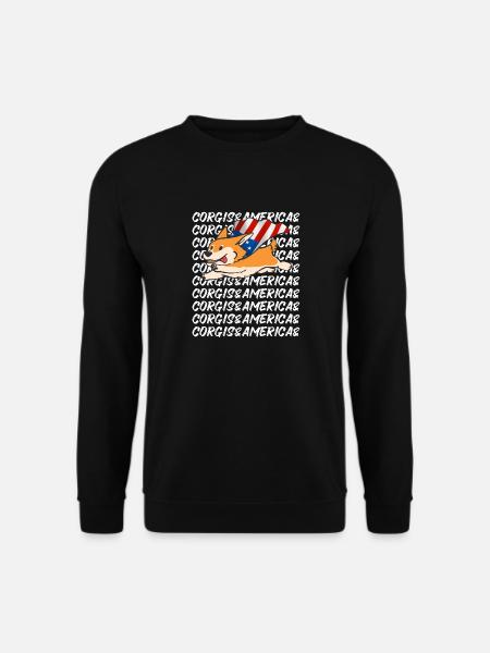Fliegender Super Corgi Amerika USA Hundeliebe - Unisex Pullover - Schwarz