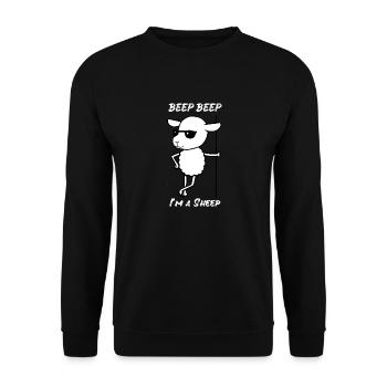 Cooles Schaf mit Sonnenbrille Mäh Wolle - Unisex Pullover - Schwarz - Vorne - Alina (178cm) & Michal (187cm)