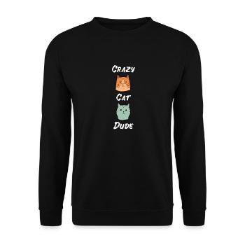 Crazy Cat Type Cat lover Cat Meow - Unisex Sweatshirt - black - Front - Alina (178cm) & Michal (187cm)