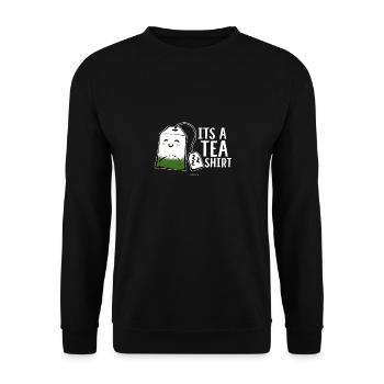 Tea Shirt lustiges T-Shirt Geschenk - Unisex Pullover - Schwarz - Vorne - Alina (178cm) & Michal (187cm)