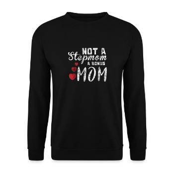 Stepmom Geschenk Stiefmutter Shirt Ziehmutter - Unisex Pullover - Schwarz - Vorne - Alina (178cm) & Michal (187cm)