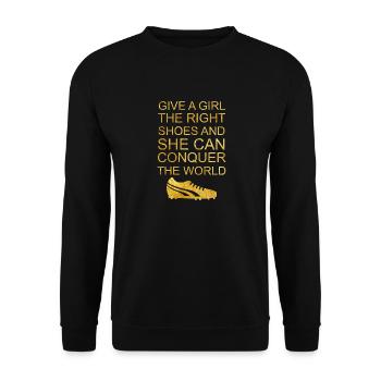 Frauenfussball Fussball Mädchen Fussballschuhe - Unisex Pullover - Schwarz - Vorne - Alina (178cm) & Michal (187cm)
