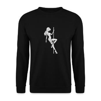 Pole Dancer Poledance Shirt cadeau Lap Dance - Sweat-shirt Unisexe - noir - Devant - Alina (178cm) & Michal (187cm)