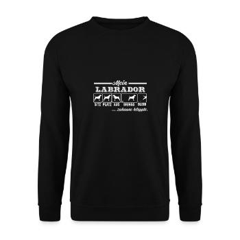 Labrador Retriever - Unisex Pullover - Schwarz - Vorne - Alina (178cm) & Michal (187cm)