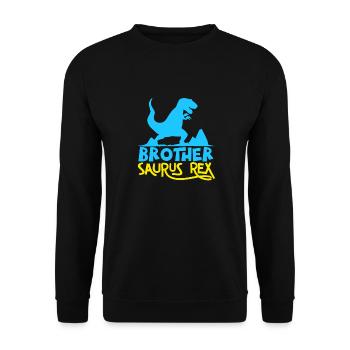 Frère Saurus Rex - Funny Dinosaur Graphic - Sweat-shirt Unisexe - noir - Devant - Alina (178cm) & Michal (187cm)